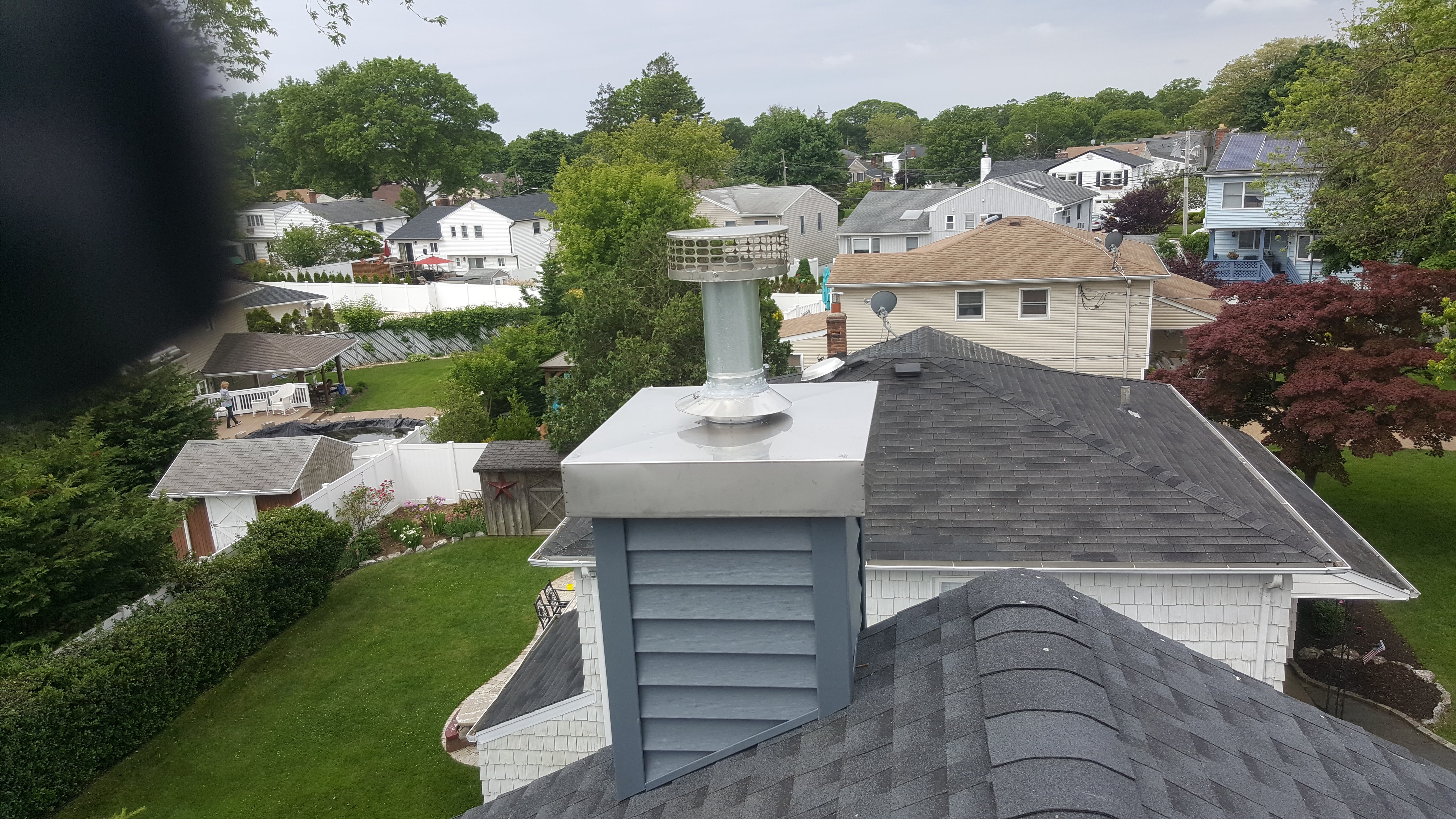 Complete chimney crown rebuild and waterproofing in Central Islip, New York